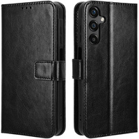 Θήκη με πτερύγιο για Samsung Galaxy M55 5G, Crazy Horse Wallet, μαύρη