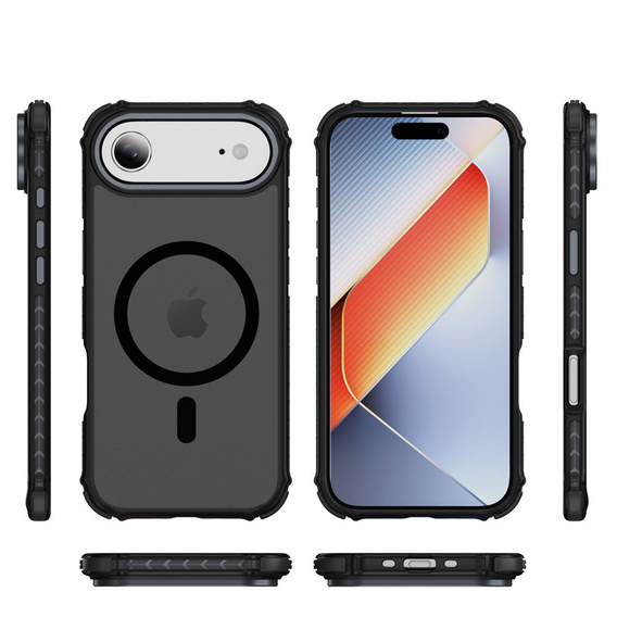 Ματ θήκη για iPhone Air, θωρακισμένη, για MagSafe, καπνιστή με μαύρες πλευρές