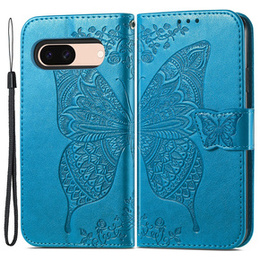 Θήκη με πτερύγιο για Google Pixel 8A, Butterfly, μπλε