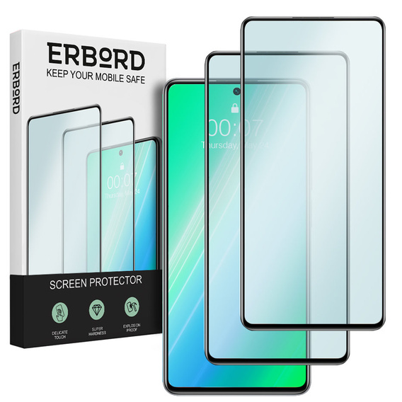 2x Μετριασμένο γυαλί για Xiaomi 11T/11T Pro, ERBORD 3D πλήρης οθόνη