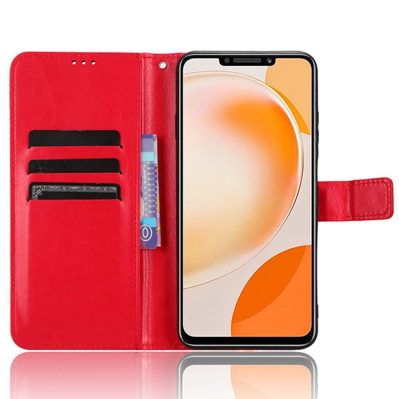 Θήκη με πτερύγιο για Huawei Nova Y91 4G, Crazy Horse Wallet, κόκκινη