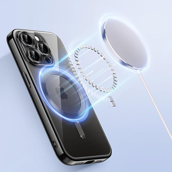Θήκη για iPhone 12 Pro Max, Electro MagSafe, μαύρη + Γυαλί για την οθόνη