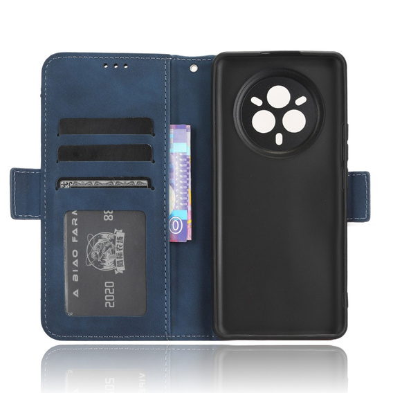 Θήκη με πτερύγιο για Realme 14 Pro+ 5G, Card Slot, σκούρο μπλε