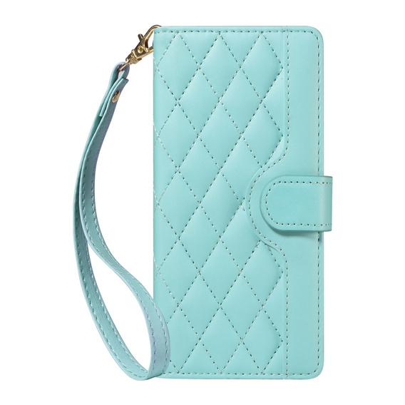θήκη πτερύγιο για Xiaomi Redmi Note 14 Pro 5G / Xiaomi Redmi Note 14 Pro+ 5G / Xiaomi Poco X7 5G, Rhombus Crossbody Leather, πράσινη