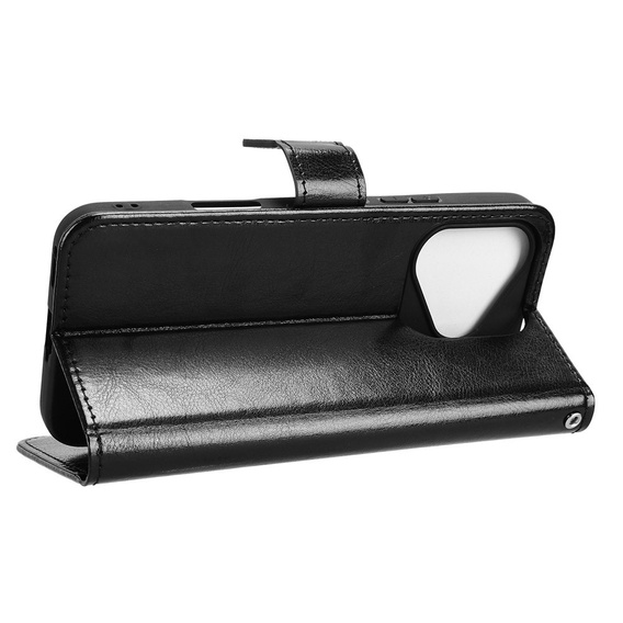 Θήκη με πτερύγιο για Honor 400 Lite, Crazy Horse Wallet, μαύρη