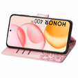Θήκη με πτερύγιο για Honor 400 5G, Butterfly, ροζ rose gold