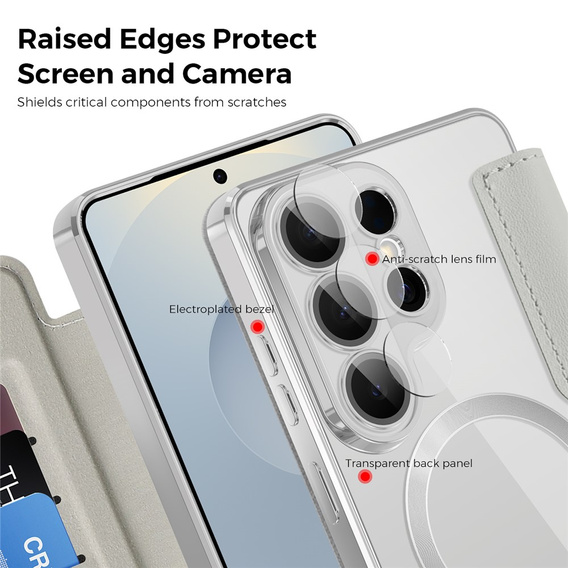 Θήκη με πτυσσόμενο καπάκι RFID Wallet MagSafe με προστασία κάμερας για Samsung Galaxy S26 Ultra