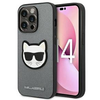 Karl Lagerfeld Θήκη για iPhone 14 Pro, Saffiano Choupette Head Patch, ασημένια