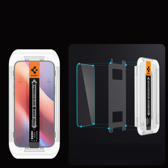 Σκληρυμένο γυαλί Spigen για iPhone 17 / 17 Pro / 16 Pro, Glas.TR EZ Fit (2 τεμ.)