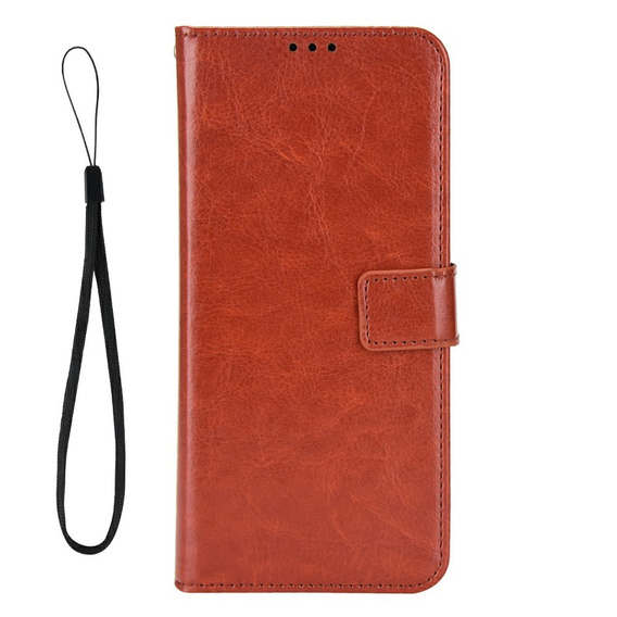 Θήκη με πτερύγιο για Honor Magic 7 Pro, Crazy Horse Wallet, καφέ