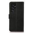 KHAZNEH θήκη RFID για Samsung Galaxy S23 Ultra, Litchi Texture, μαύρη