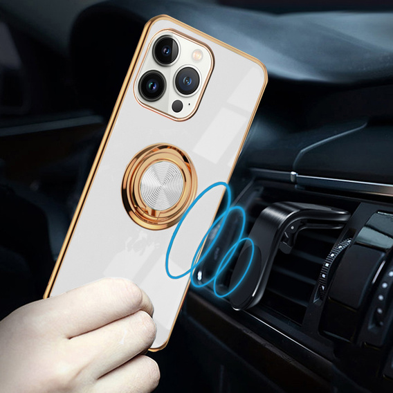 Θήκη για iPhone 13 Pro, Electro Ring, λευκή