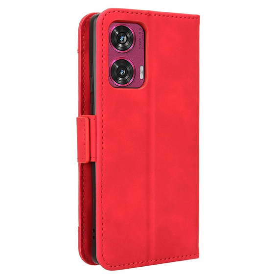 Θήκη με πτερύγιο για Motorola Edge 50 Fusion 5G, Card Slot, κόκκινη