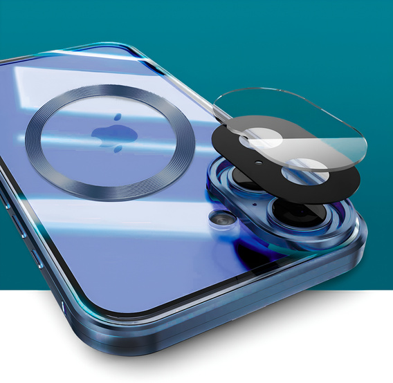 Μαγνητική θήκη MagSafe Dual Glass για iPhone 16, μπλε