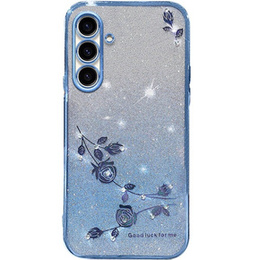 Θήκη για Samsung Galaxy A54, Glitter Flower, μπλε