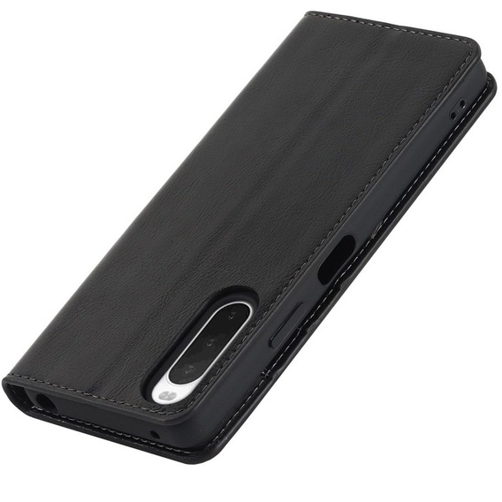 Θήκη με πτερύγιο για Sony Xperia 10 IV, Split Leather Wallet, μαύρη