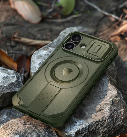 Θωρακισμένη θήκη για iPhone 16, Dexnor CamProtect MagSafe, πράσινη