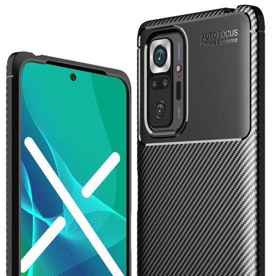Θήκη για Xiaomi Redmi Note 10 Pro, Carbon Gel, μαύρη