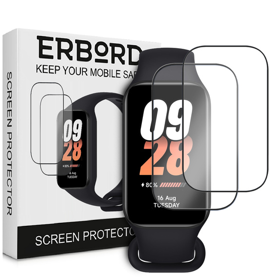 2x υβριδικό γυαλί ERBORD για Xiaomi Smart Mi Band 8 Active