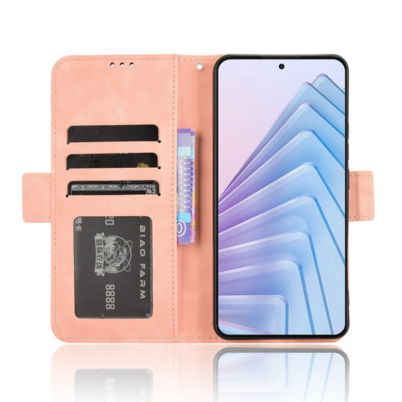 Θήκη με πτερύγιο για Xiaomi Redmi Note 14 4G, Card Slot, ροζ