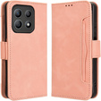 Θήκη με πτερύγιο για Motorola Moto G56 5G, Card Slot, ροζ