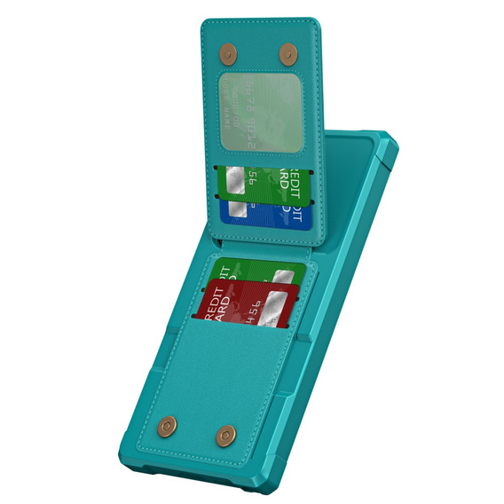 Θήκη για Samsung Galaxy S25 Ultra, Card Holder Kickstand, πράσινη