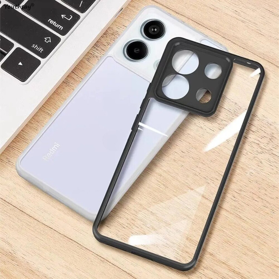 Θήκη για Xiaomi Redmi Note 13 Pro 4G / Xiaomi Redmi Note 14S / Xiaomi Poco M6 Pro 4G, Fusion Hybrid, με προστασία κάμερας, διαφανής / μαύρη