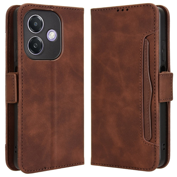 Θήκη με πτερύγιο για Oppo A40 / Oppo A40m, Card Slot, καφέ