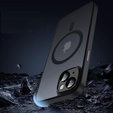 Θήκη για iPhone 13, για MagSafe, ERBORD Μatt Case, μαύρη + Γυαλί οθόνης