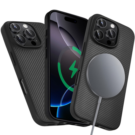 Θήκη για iPhone 16 Pro, Aramid Fiber Cover, μαύρη