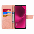 Θήκη με πτερύγιο για T Phone 3 5G, Butterfly, ροζ rose gold