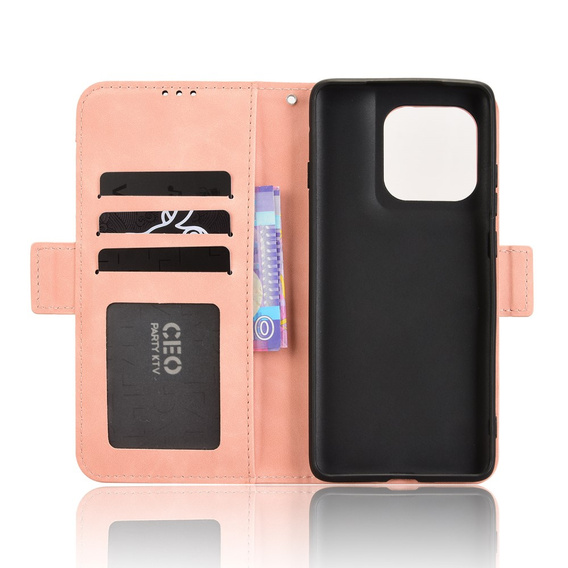 Θήκη με πτερύγιο για Motorola Edge 60 / 60 Fusion, Card Slot, ροζ
