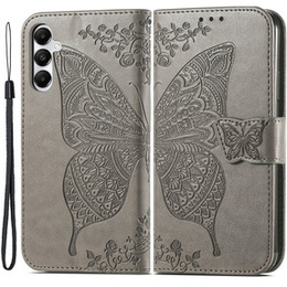 Θήκη με πτερύγιο για Samsung Galaxy A05s, Butterfly, γκρι