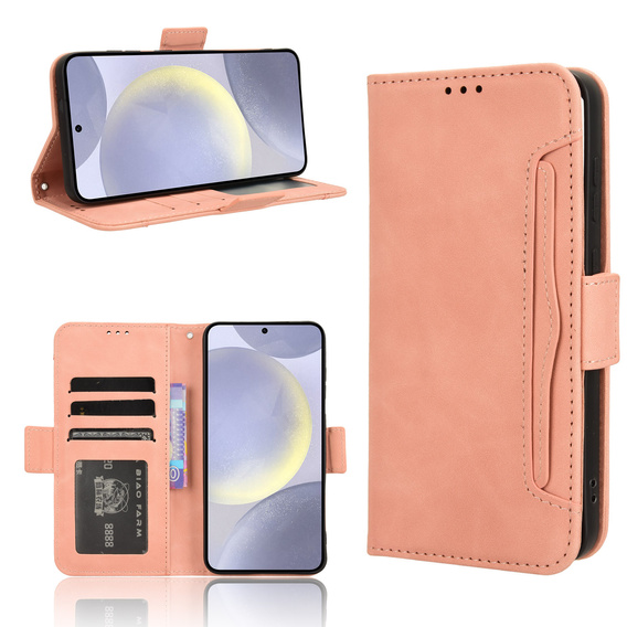 Θήκη με πτερύγιο για Samsung Galaxy S25 FE, Card Slot, ροζ