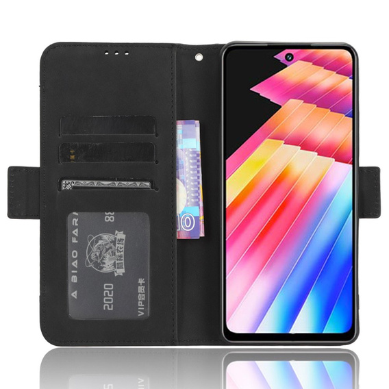 Θήκη με πτερύγιο για Infinix Hot 30, Card Slot, μαύρη