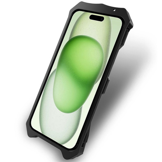 Θωρακισμένη θήκη για iPhone 15, Aluminum Alloy, μαύρη