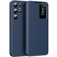Αναδιπλούμενη θήκη για Samsung Galaxy S24 Ultra, Smart View Wallet, μπλε