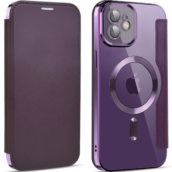 Θήκη με πτερύγιο για iPhone 11, RFID Wallet MagSafe CamShield, μωβ