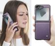 Θήκη για Samsung Galaxy Z Flip7 FE / Z Flip6, CASEME Litchi Leather, μωβ
