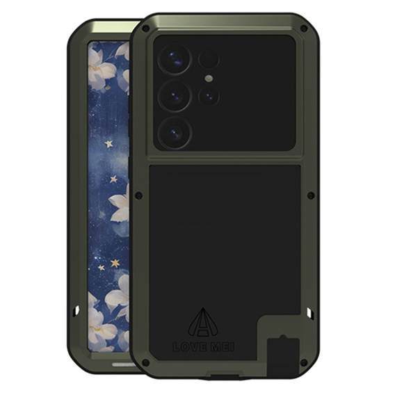 Love Mei Θήκη για Samsung Galaxy S25 Ultra, armored with glass, πράσινη