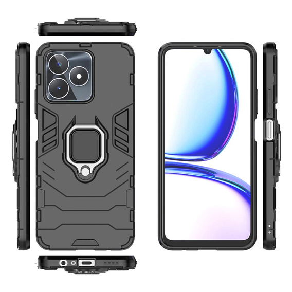 Θήκη για Realme C51, Kickstand Ring, μαύρη