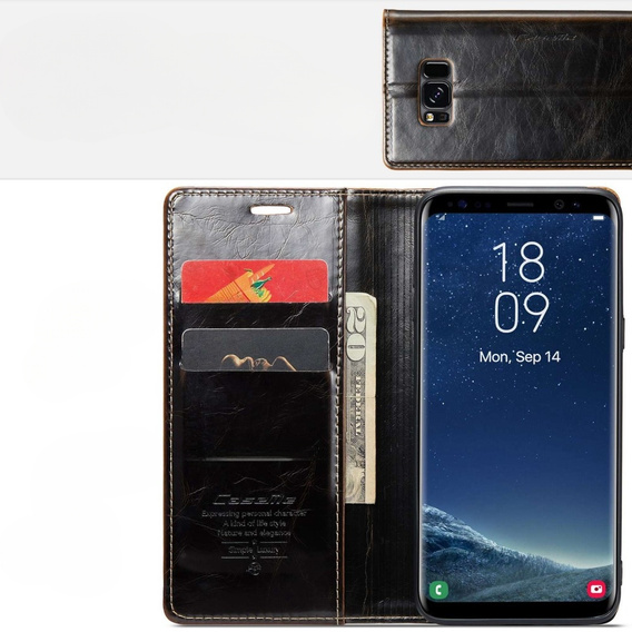 θήκη CASEME για Samsung Galaxy S8, Waxy Textured, μαύρη