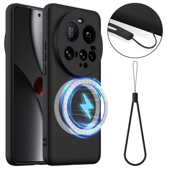 Θήκη για Xiaomi 15 Ultra, Silicone MagSafe, μαύρη