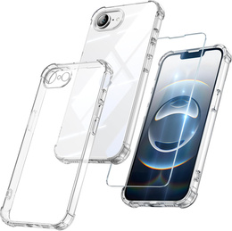 Θήκη για iPhone 16E, Erbord Dropproof, διαφανής + γυαλί