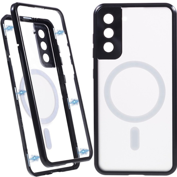 Μαγνητική θήκη MagSafe Dual Glass για Samsung Galaxy S21+ Plus, μαύρη
