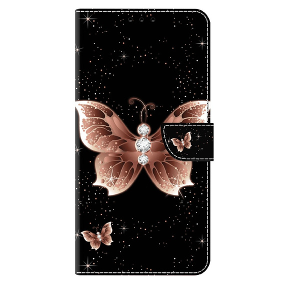 Θήκη με πτερύγιο για Xiaomi Redmi Note 12 4G, Wallet Butterfly, μαύρη