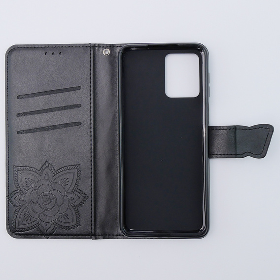 Θήκη με πτερύγιο για Motorola Moto G54 5G, Butterfly, μαύρη