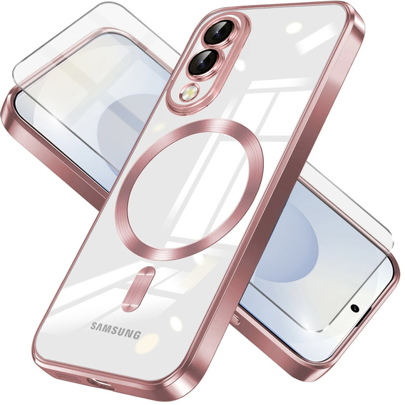 Θήκη για Samsung Galaxy S25 Edge, Electro MagSafe, ροζ rose gold + Γυαλί για την οθόνη