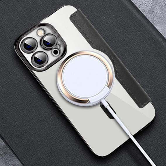 Θήκη με πτερύγιο για iPhone 12 Pro, RFID Wallet MagSafe CamShield, μαύρη