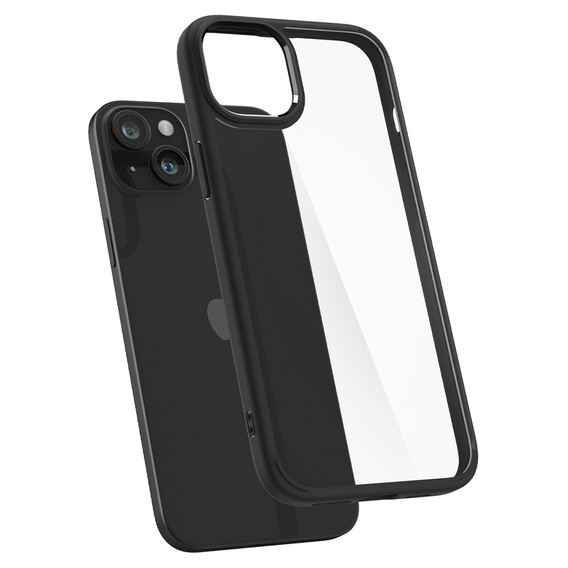 θήκη Spigen για iPhone 15, Ultra Hybrid, μαύρη + μετριασμένο γυαλί 9H